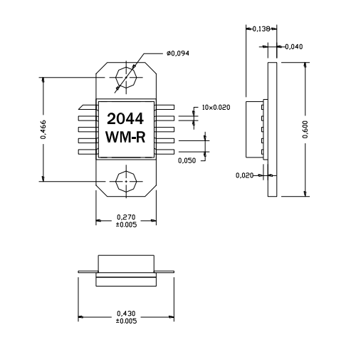 AM204437WM-EM-R S/C波段寬帶功率放大器